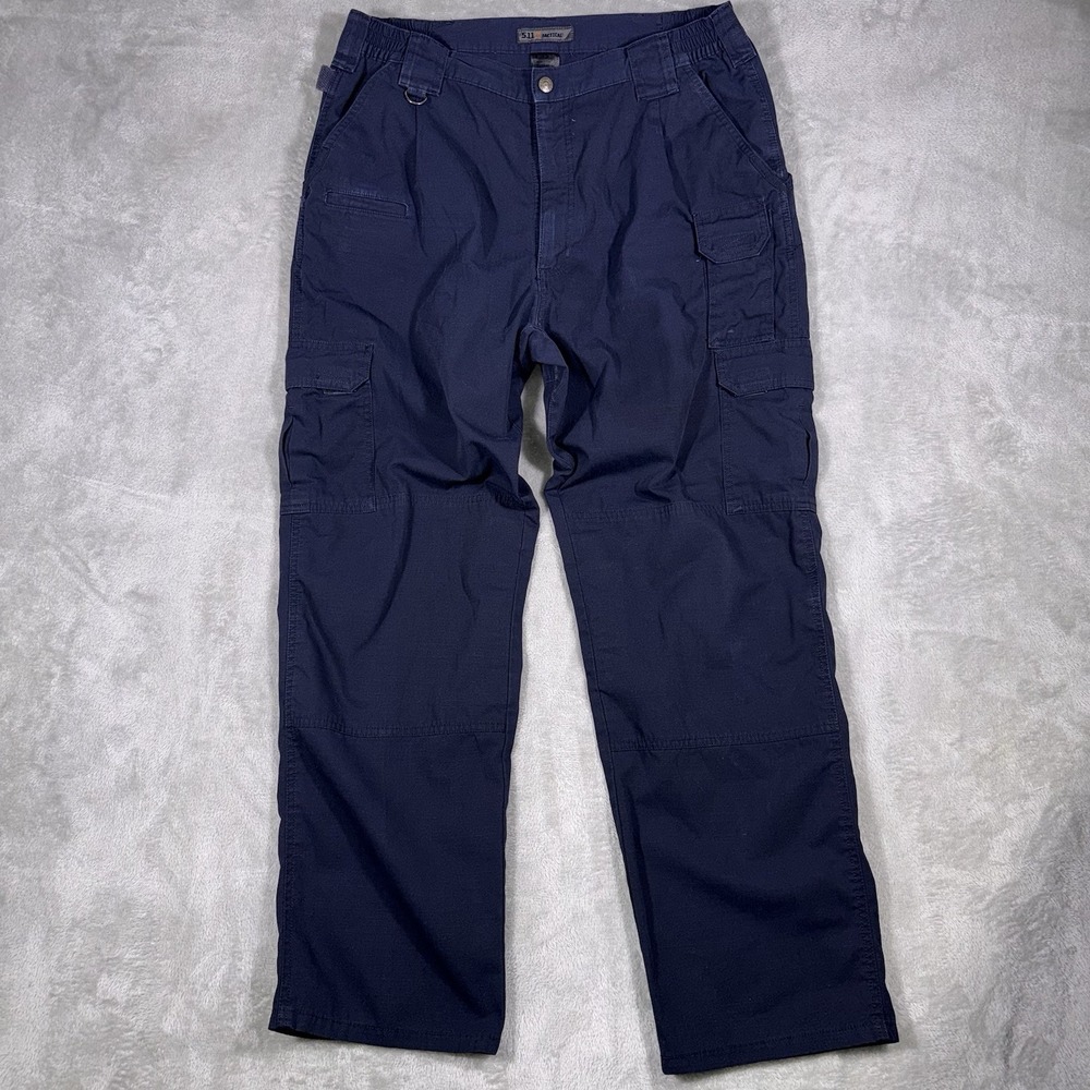 5.11 Tactical Mens Navy Blue Ripstop Cargo Pants 36x32 Workwear Military Utility